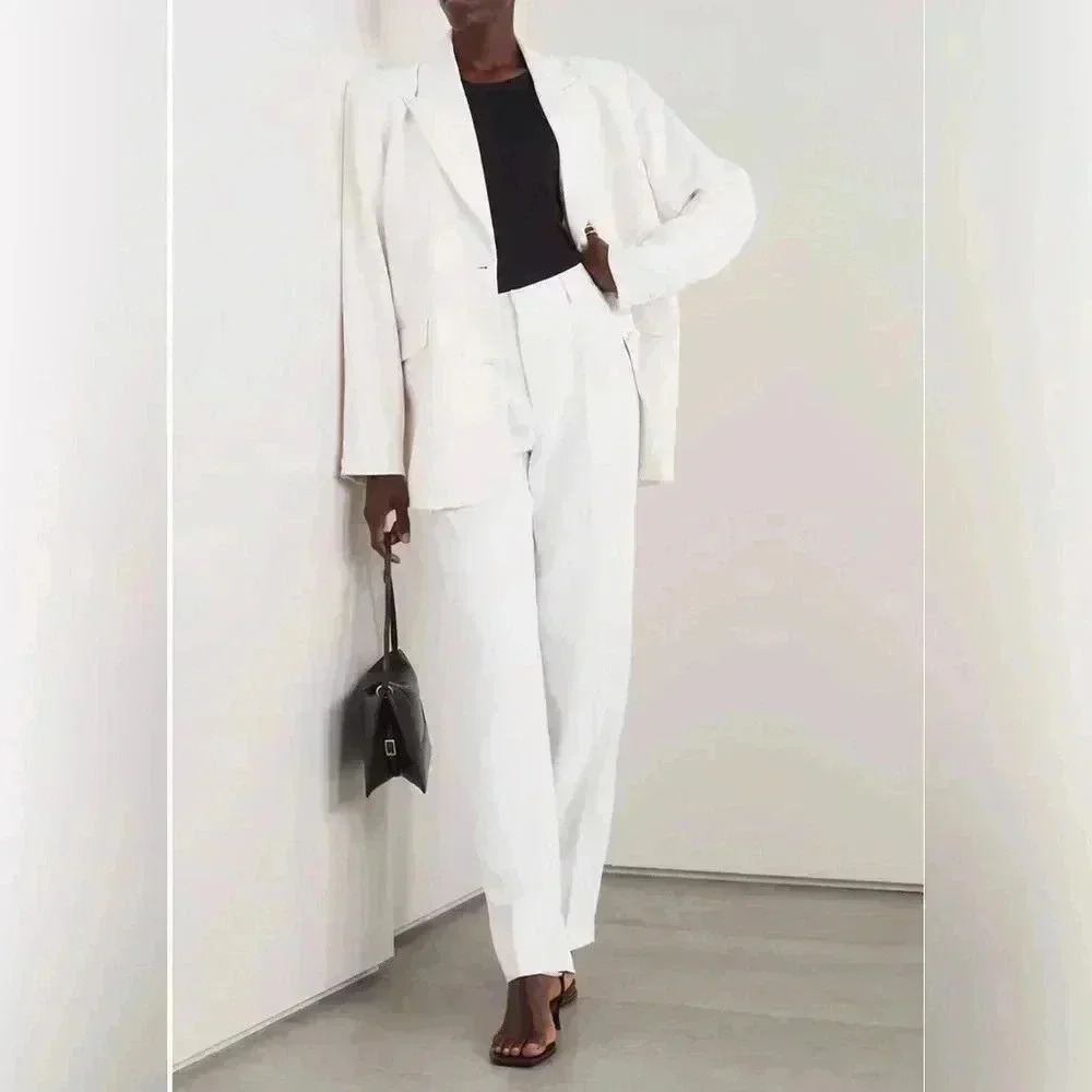 GOOD AMERICAN Pleated twill straight-leg pants - Size 4 - NWT